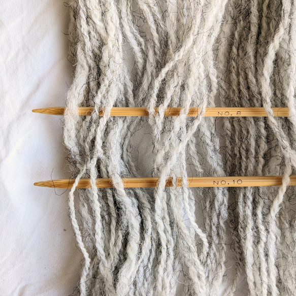 ちくちく　40g　北海道産羊　手紡ぎ毛糸 3枚目の画像