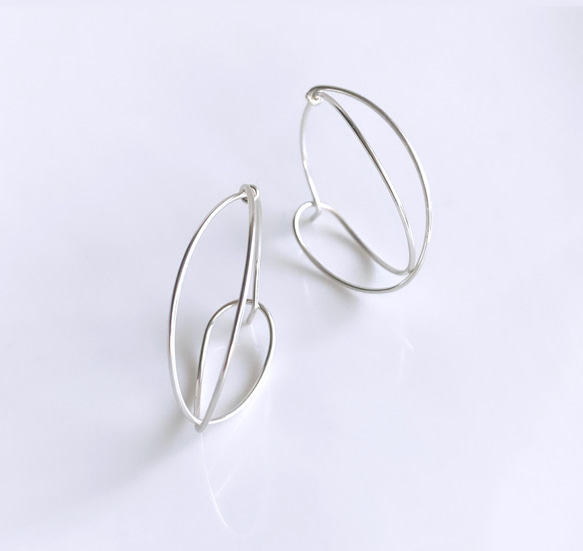 silver filled MARKO キャッチレス フープピアス ピアス（フープ