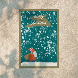 サンタ クリスマスカード（ハガキサイズ）1枚 2枚目の画像