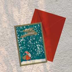 サンタ クリスマスカード（ハガキサイズ）1枚 1枚目の画像