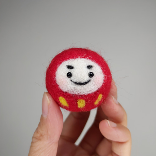 羊毛フェルト だるまさん 正月飾り 羊毛フェルト ねこぴ 通販 15005430