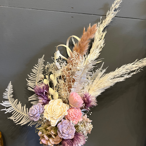 ドライフラワー&プリザーブドフラワー スワッグ ナチュラル