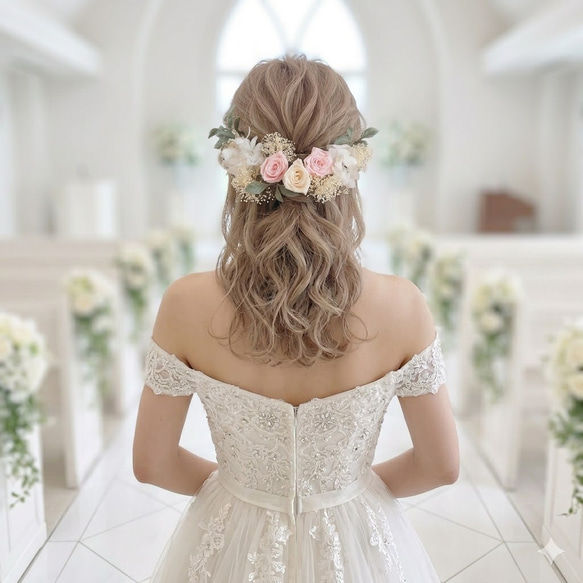 ウエディングドレス　ヘッドドレス　セット ヘッドドレス＊ウエディング＊前撮り＊和婚＊ヘアアクセサリー