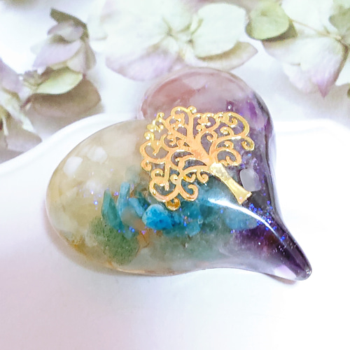 流れを感じるハートインハートのオルゴナイト 流れを感じるハートインハートのオルゴナイト