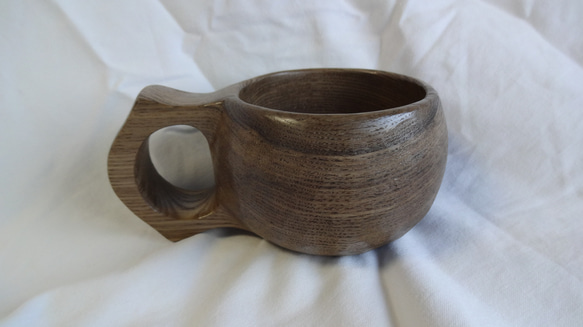神代タモで作った一木彫りコーヒーカップ 6枚目の画像