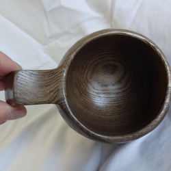 神代タモで作った一木彫りコーヒーカップ 9枚目の画像