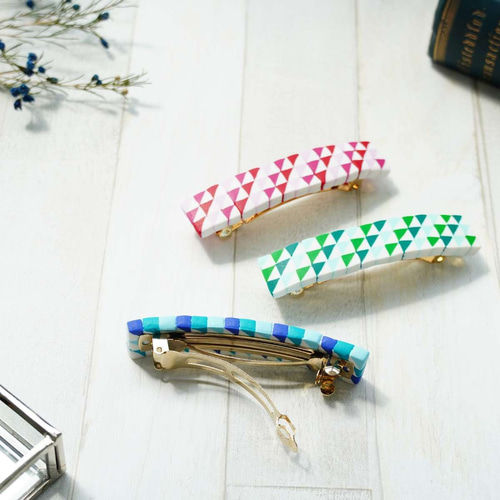 バレッタ 大きめ 青系 大人かわいい 毛量多い 軽い おしゃれ 送料無料