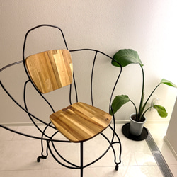 【マルコウ】　アイアン　チェアー　椅子　丸鋼　鉄　アート　ガーデンチェアー 7枚目の画像