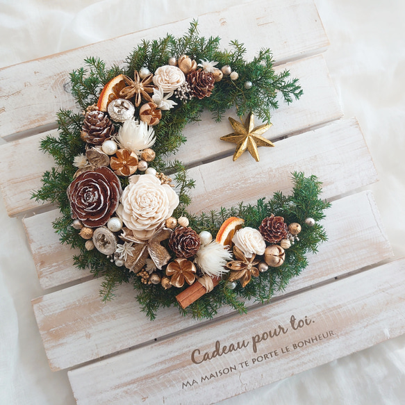 ドライフラワーのミニリース ホワイト 【再販】