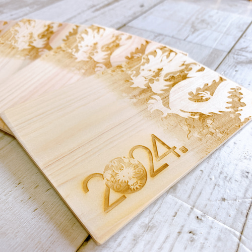 年賀状 木製 年賀ハガキ ヒノキ ひのき 檜 桧 卯 2023 おもしろい