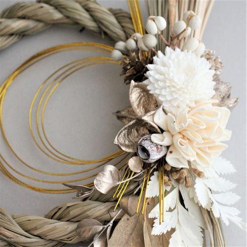 2024 しめ縄飾り ホワイト 2way ② 2024 しめ縄飾り ホワイト 2way ②