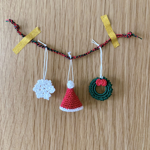 クリスマス ガーランド レース編み 超ミニ 小さなクリスマス