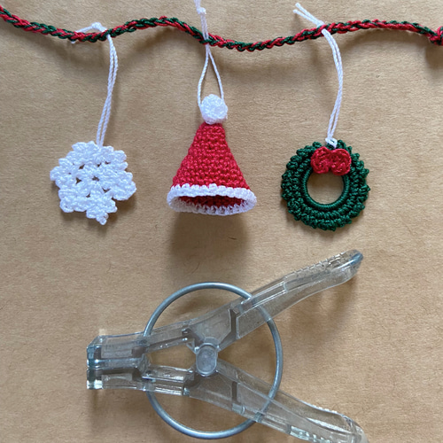 クリスマス ガーランド レース編み 超ミニ 小さなクリスマスモチーフ