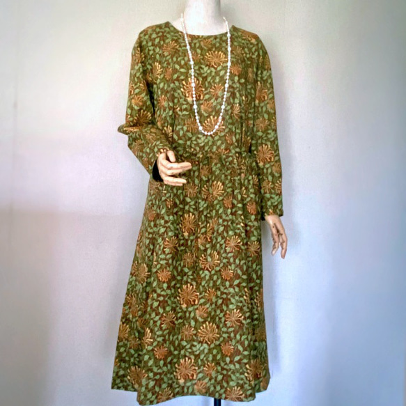 ハニーサックル モリスコレクション ラグランワンピース 受注制作品  