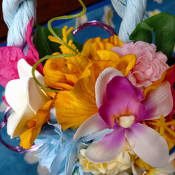 ハワイアンお正月 しめ縄飾り 水色 4枚目の画像