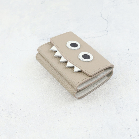 [米色] 想要給別人看的/最小又可愛的緊湊型三折錢包[Monster Mini Wallet] 第2張的照片