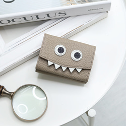 [灰褐色] 想要給別人看的/最小又可愛的緊湊型三折錢包[Monster Mini Wallet] 第1張的照片