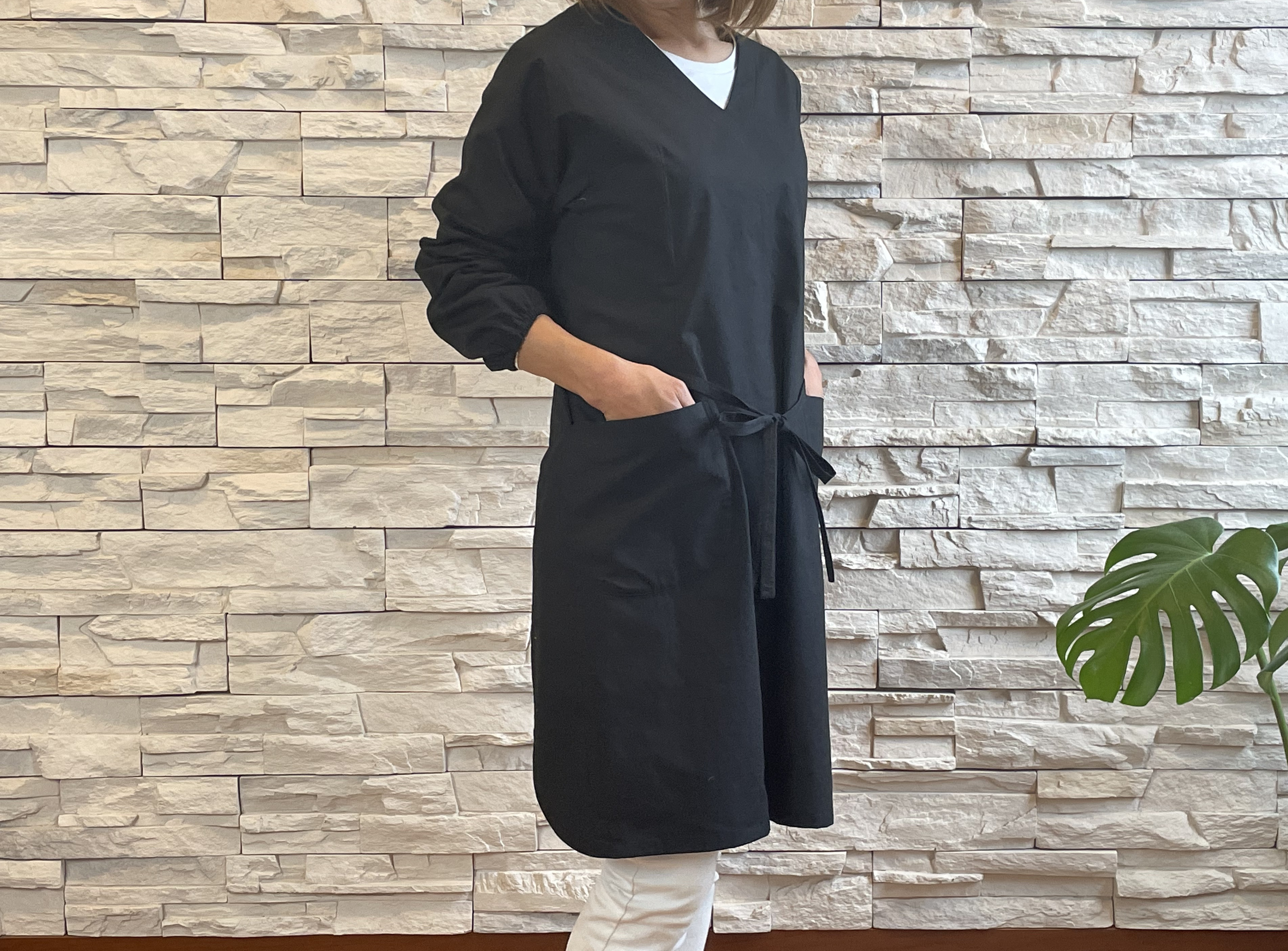 ドレス割烹着（ブラック）受注製作