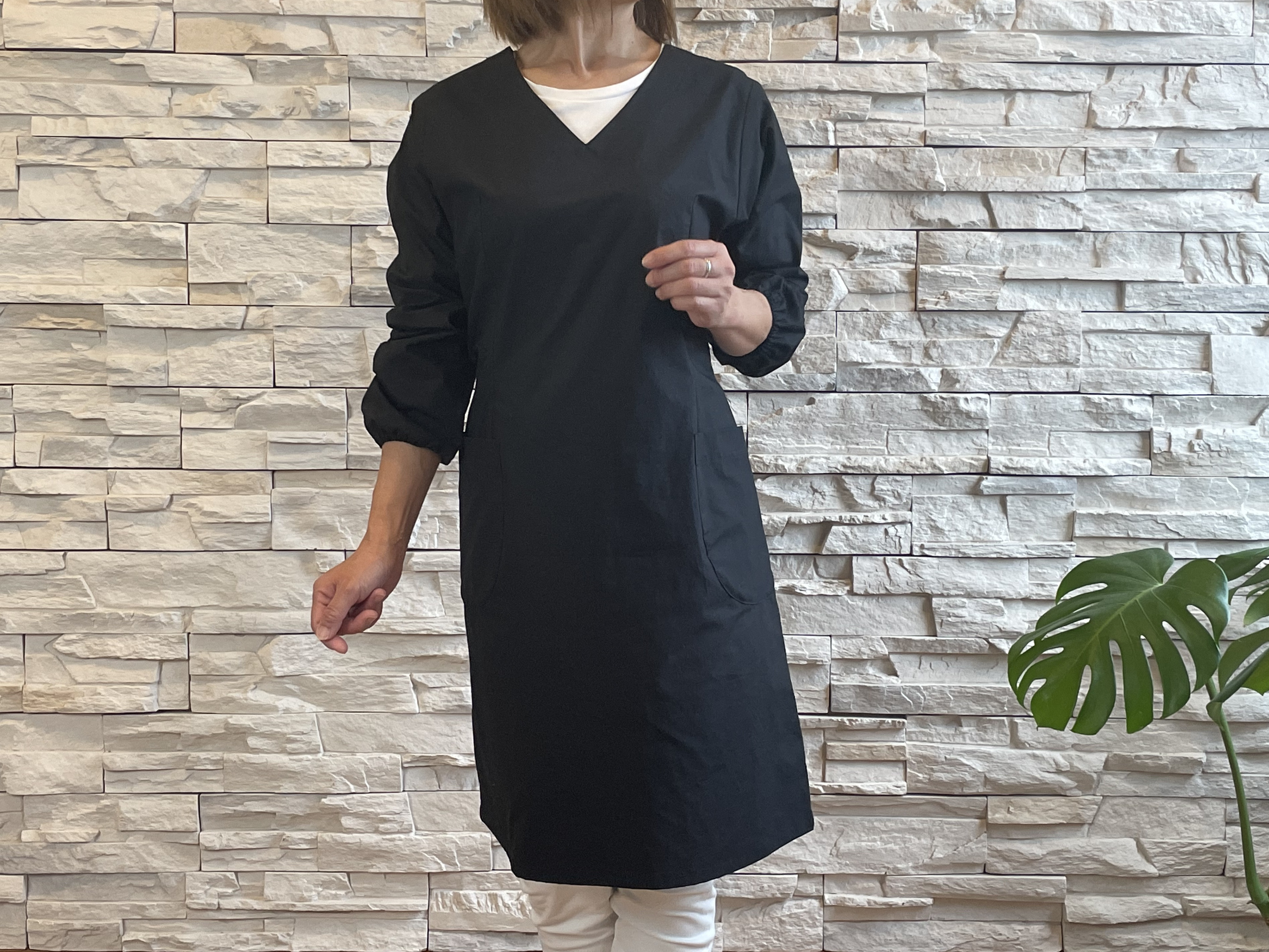 ドレス割烹着（ブラック）受注製作