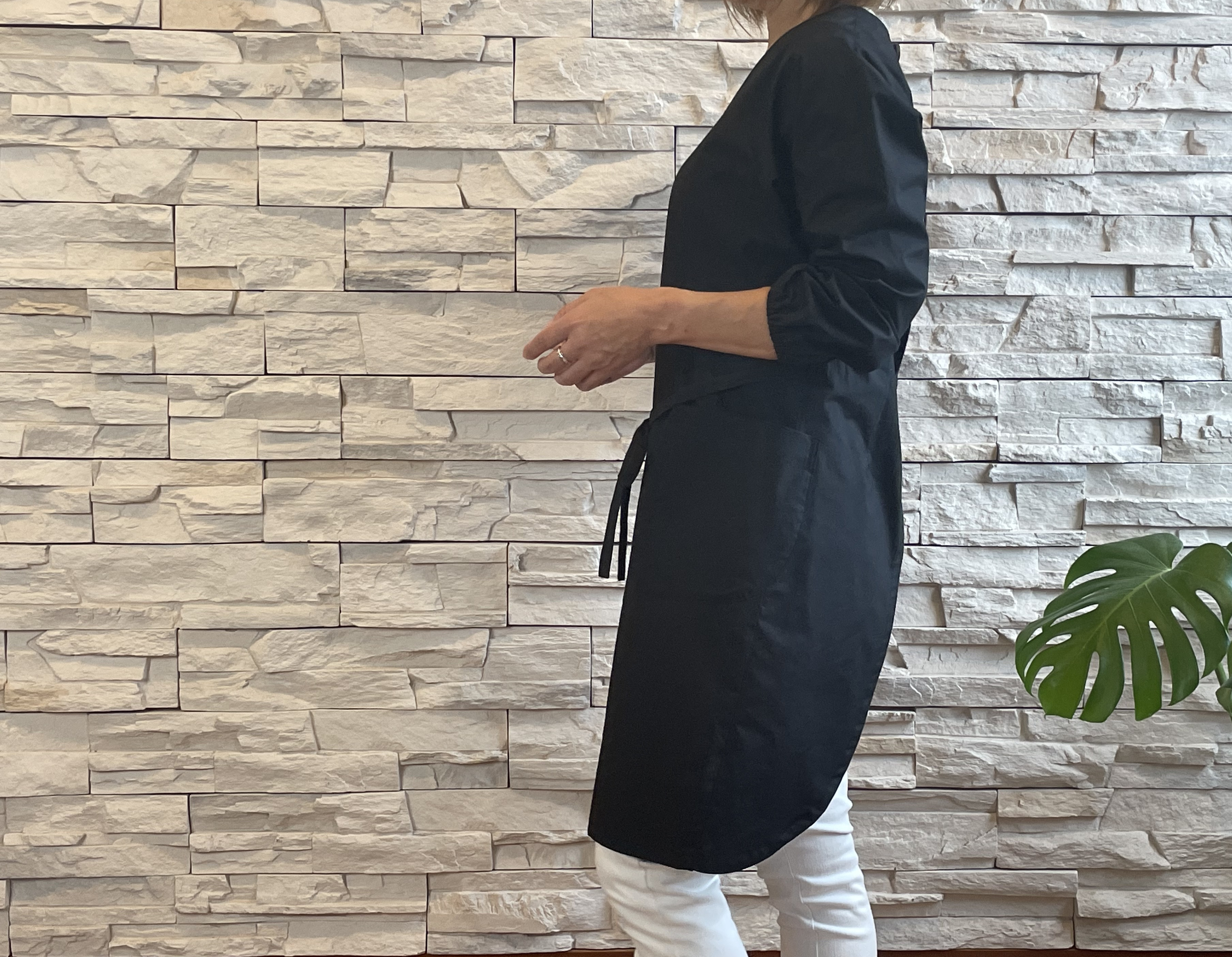 ドレス割烹着（ブラック）受注製作