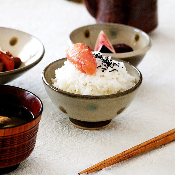Koishiwarayaki Sansai 飯碗米飯碗棕色棕色12cm Marudai 窯陶飯碗時尚 第2張的照片