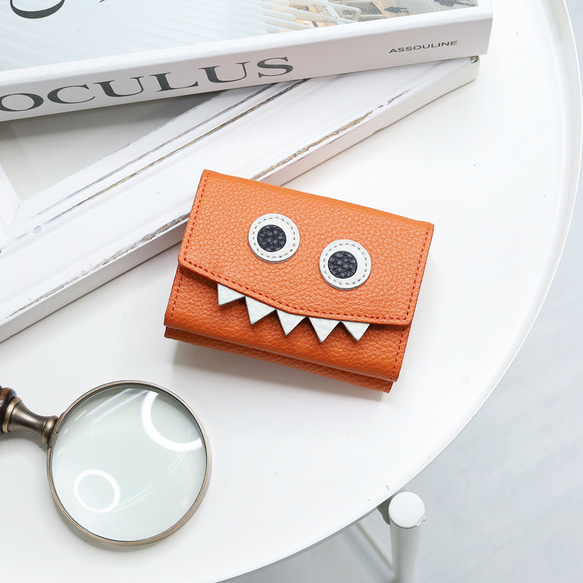 [橙色] 想要給別人看的/簡約可愛的緊湊型三折錢包 [Monster Mini Wallet] 第1張的照片