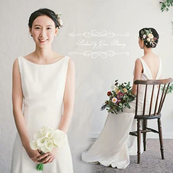 ウェディングドレス　結婚式 花嫁衣裳　前撮り ノースリーブ 5号7号9号11号 二次会 白　gcd7000 2枚目の画像