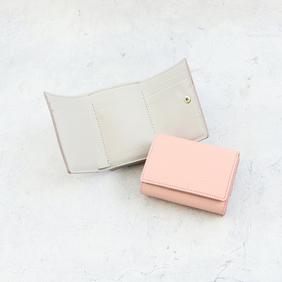 [粉色] 想要給別人看的/最小又可愛的緊湊型三折錢包[怪物迷你錢包] 第3張的照片