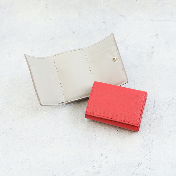 [紅色] 想要給別人看的/最小又可愛的緊湊型三折錢包 [Monster Mini Wallet] 第3張的照片