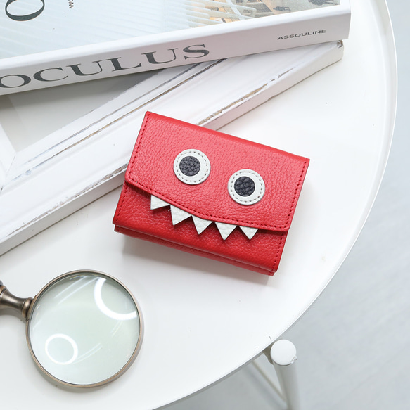 [紅色] 想要給別人看的/最小又可愛的緊湊型三折錢包 [Monster Mini Wallet] 第1張的照片