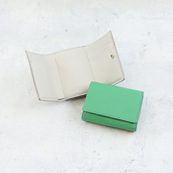 [綠色] 想要給別人看的/簡約可愛的緊湊型三折錢包 [Monster Mini Wallet] 第3張的照片