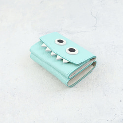 [淡藍色] 想要給別人看的/最小又可愛的緊湊型三折錢包[怪物迷你錢包] 第2張的照片