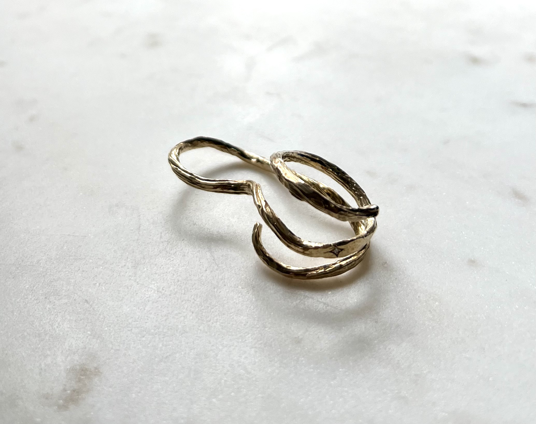 Eye of storm _ダイヤ　ゴールド　ダブルフィンガーリング