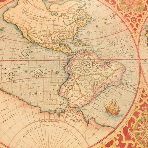 デザインペーパー アンティーク調 地図 10枚（5柄×2枚） A4 コート紙