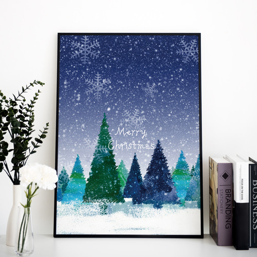 クリスマスツリー、ポスター、北欧、様々なインテリアスタイルに