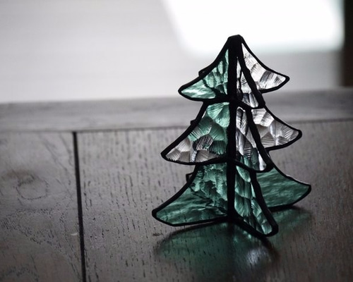 ステンドグラス　クリスマスツリー　3段 ステンドグラス クリスマスツリー 3段