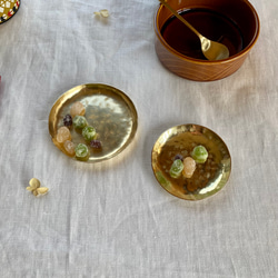 Brass 豆皿　お香皿　市松模様 12枚目の画像