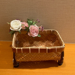 竹籠の小物入れ 見せる収納に大活躍！ 足付き竹小物入れ フリーボックス・小物入れ T's