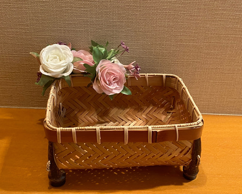 Amazon.co.jp: 手作り 竹編細工籠*收納籃*收納*竹工芸*竹細工*竹