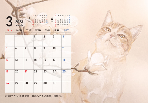 2023年猫のカレンダー【卓上タイプ】 6枚目の画像