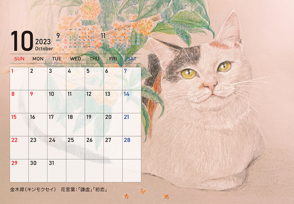 2023年猫のカレンダー【卓上タイプ】 13枚目の画像