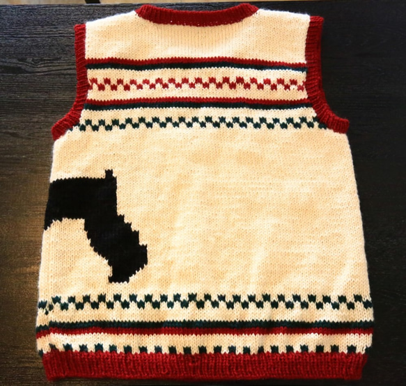 ワンちゃんとペアルック♪シュナウザー柄ベスト エル・ウエーブ オリジナル 6枚目の画像