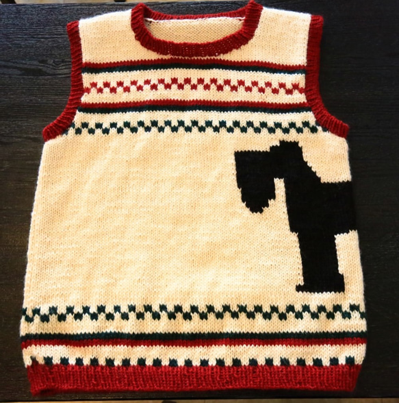 ワンちゃんとペアルック♪シュナウザー柄ベスト エル・ウエーブ オリジナル 5枚目の画像