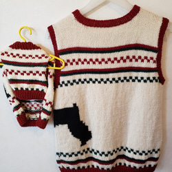 ワンちゃんとペアルック♪シュナウザー柄ベスト エル・ウエーブ オリジナル 2枚目の画像