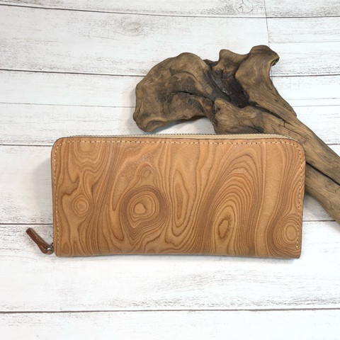 【スキモレザー】フルラウンドファスナーロング財布(Ｌ字コインケース)