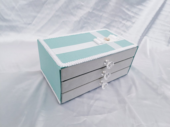 美品　サーロンドス　アクセサリーボックス　ジュエリーボックス　ブルー STACKERS】ラグジュアリークラシック ボックス Luxury Classic