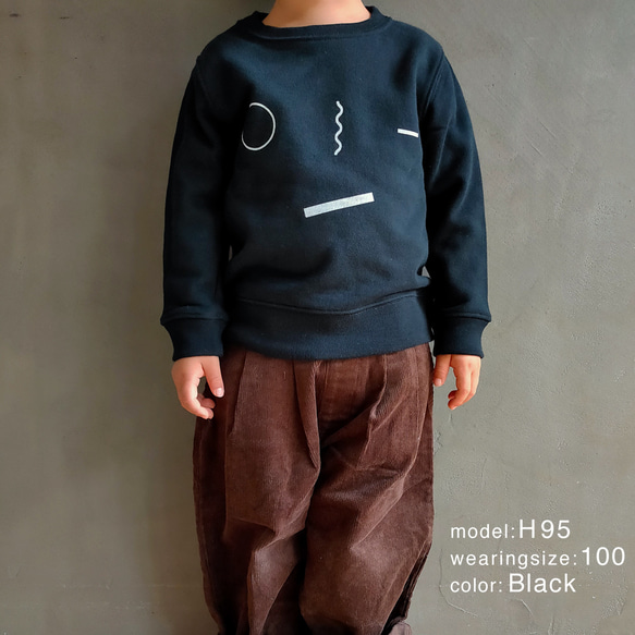 先着各1名様 some ミュージアム スウェット 綿100％  子供服 110,130(cm) キッズ 黒 モノトーン 2枚目の画像