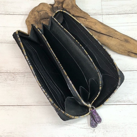 【蛇革】フルラウンドファスナーロング財布(Ｌ字コインケース)