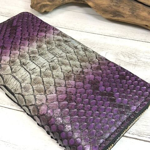 【蛇革】フルラウンドファスナーロング財布(Ｌ字コインケース)
