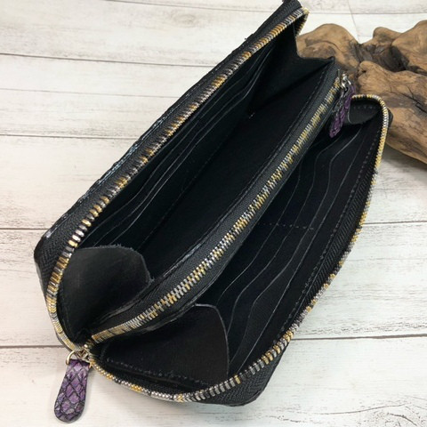 【蛇革】フルラウンドファスナーロング財布(Ｌ字コインケース)